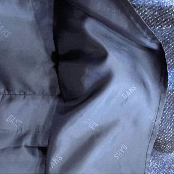 DAKS Girls 130 9Y Wool Plaid Sleeveless Dress Navy Blue Check Preppy - Picture 8 of 8